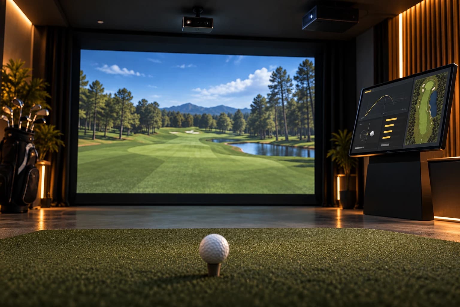 Infinite Tees puts wedge practice and shot data on separate screens cover