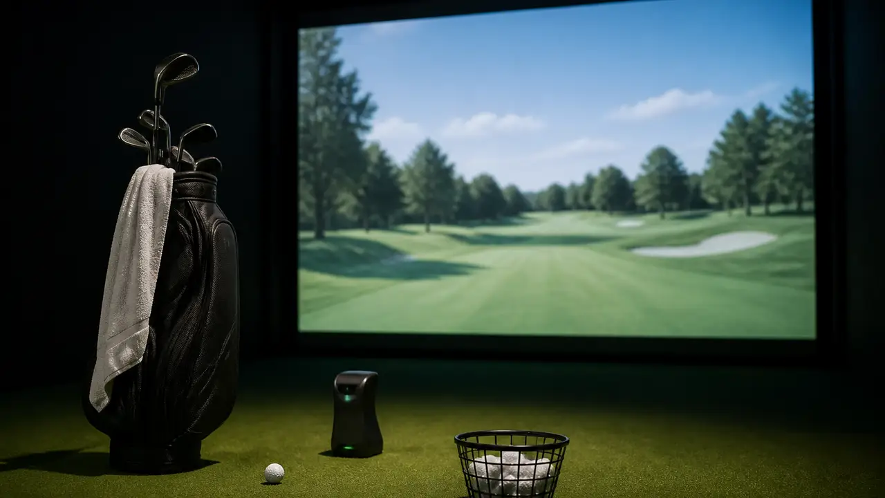Turn a five-rule golf checklist into a simulator practice session cover