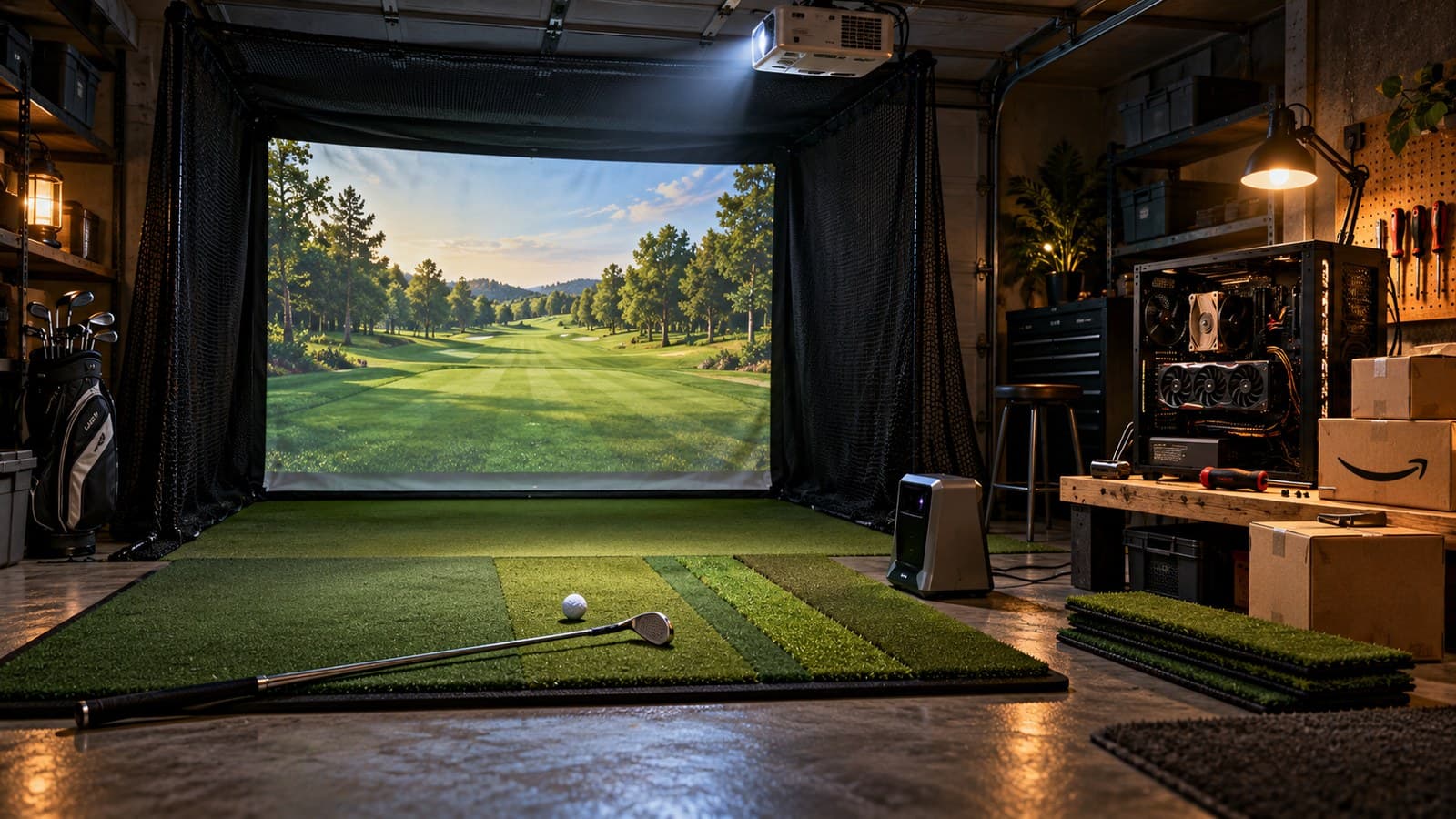 Handicap Golf's 14 DIY sim hacks lean on used gear, Amazon finds and a home-built PC cover