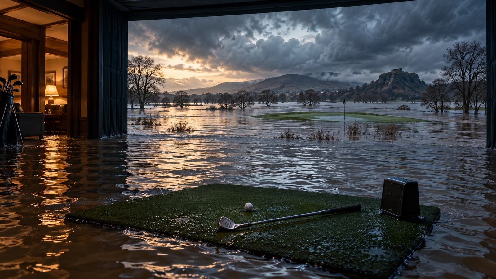 Storm Boelo leaves 1888 Dumbarton Golf Club almost entirely under water cover