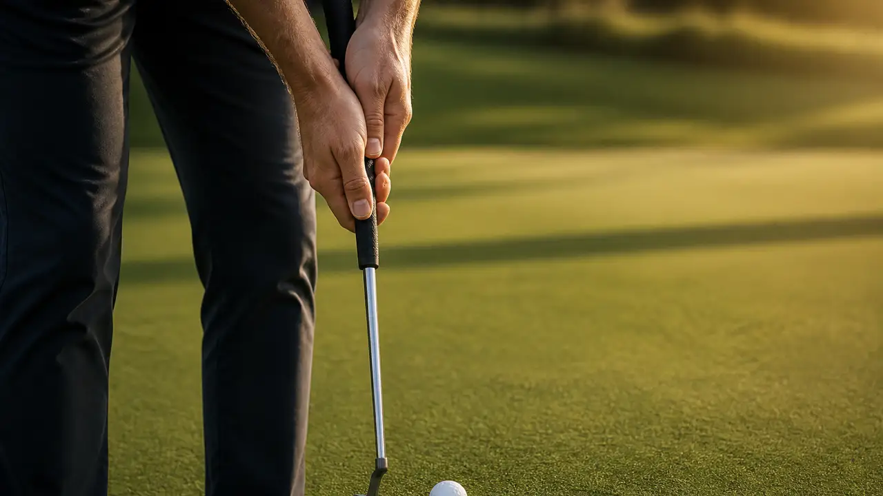 Landon Ashworth starts his putting rebuild by testing where his hands sit cover